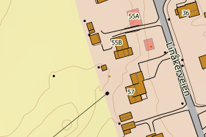 Kartbilde fra WMS-tjeneste av avviket