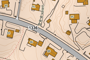 Kartbilde fra WMS-tjeneste av avviket