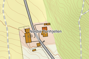 Kartbilde fra WMS-tjeneste av avviket