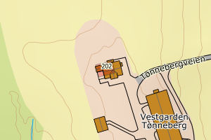 Kartbilde fra WMS-tjeneste av avviket