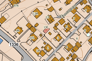 Kartbilde fra WMS-tjeneste av avviket