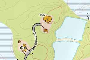 Kartbilde fra WMS-tjeneste av avviket