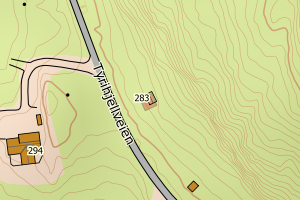 Kartbilde fra WMS-tjeneste av avviket