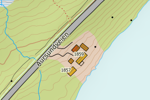 Kartbilde fra WMS-tjeneste av avviket