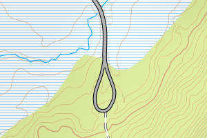 Kartbilde fra WMS-tjeneste av avviket