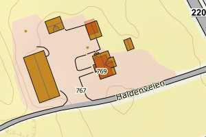 Kartbilde fra WMS-tjeneste av avviket