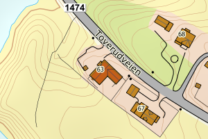 Kartbilde fra WMS-tjeneste av avviket