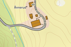 Kartbilde fra WMS-tjeneste av avviket