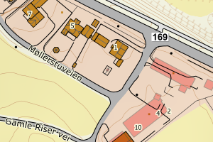 Kartbilde fra WMS-tjeneste av avviket