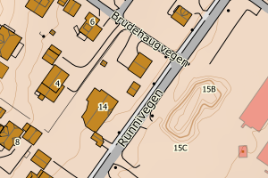 Kartbilde fra WMS-tjeneste av avviket