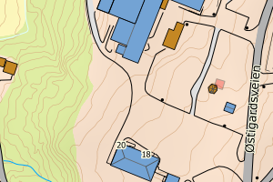 Kartbilde fra WMS-tjeneste av avviket