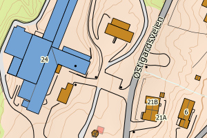 Kartbilde fra WMS-tjeneste av avviket