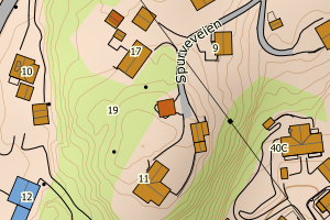 Kartbilde fra WMS-tjeneste av avviket