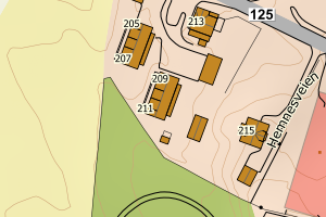 Kartbilde fra WMS-tjeneste av avviket