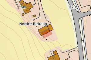 Kartbilde fra WMS-tjeneste av avviket