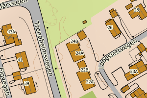 Kartbilde fra WMS-tjeneste av avviket