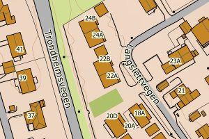 Kartbilde fra WMS-tjeneste av avviket
