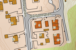 Kartbilde fra WMS-tjeneste av avviket