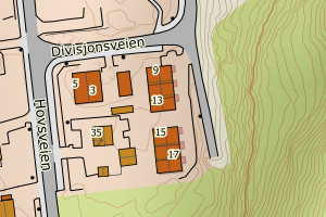 Kartbilde fra WMS-tjeneste av avviket