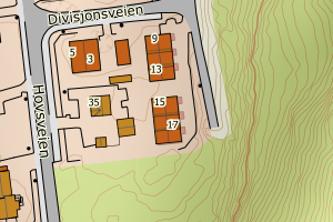 Kartbilde fra WMS-tjeneste av avviket