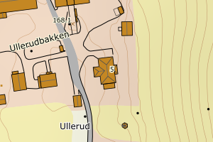 Kartbilde fra WMS-tjeneste av avviket