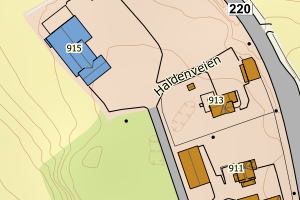 Kartbilde fra WMS-tjeneste av avviket