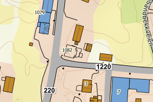 Kartbilde fra WMS-tjeneste av avviket