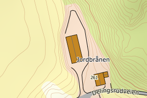 Kartbilde fra WMS-tjeneste av avviket