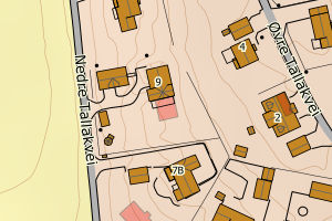 Kartbilde fra WMS-tjeneste av avviket