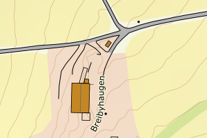 Kartbilde fra WMS-tjeneste av avviket