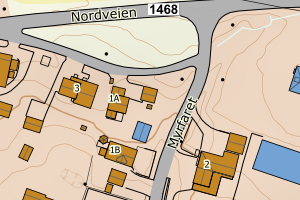 Kartbilde fra WMS-tjeneste av avviket