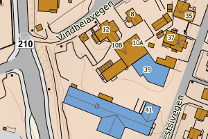 Kartbilde fra WMS-tjeneste av avviket