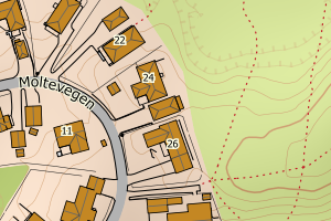 Kartbilde fra WMS-tjeneste av avviket