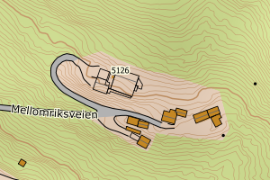 Kartbilde fra WMS-tjeneste av avviket