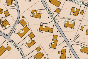 Kartbilde fra WMS-tjeneste av avviket