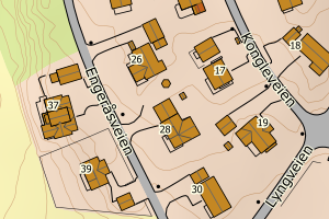 Kartbilde fra WMS-tjeneste av avviket