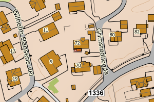 Kartbilde fra WMS-tjeneste av avviket