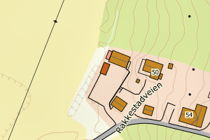 Kartbilde fra WMS-tjeneste av avviket