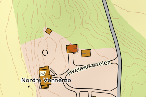 Kartbilde fra WMS-tjeneste av avviket