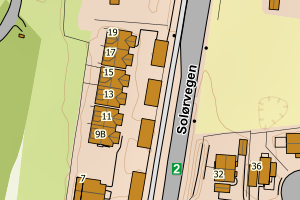 Kartbilde fra WMS-tjeneste av avviket