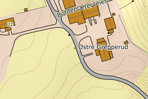 Kartbilde fra WMS-tjeneste av avviket