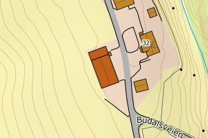 Kartbilde fra WMS-tjeneste av avviket