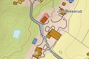 Kartbilde fra WMS-tjeneste av avviket