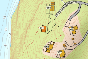 Kartbilde fra WMS-tjeneste av avviket