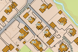 Kartbilde fra WMS-tjeneste av avviket