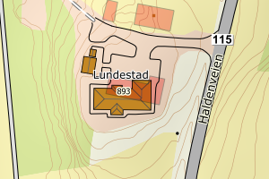 Kartbilde fra WMS-tjeneste av avviket