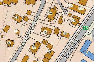 Kartbilde fra WMS-tjeneste av avviket