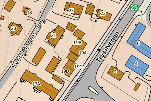 Kartbilde fra WMS-tjeneste av avviket