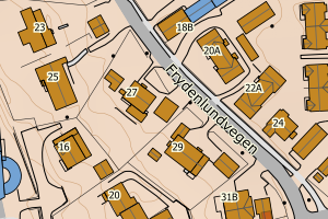 Kartbilde fra WMS-tjeneste av avviket