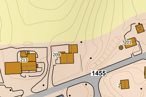 Kartbilde fra WMS-tjeneste av avviket